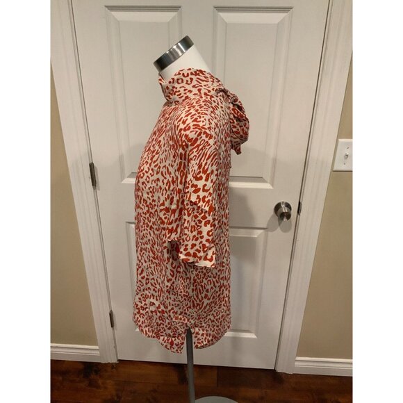 Baum und Pferdgarten Ivory & Red Animal Print Shirt Blouse W/ Neck Tie Size 8 40 - Picture 3 of 5